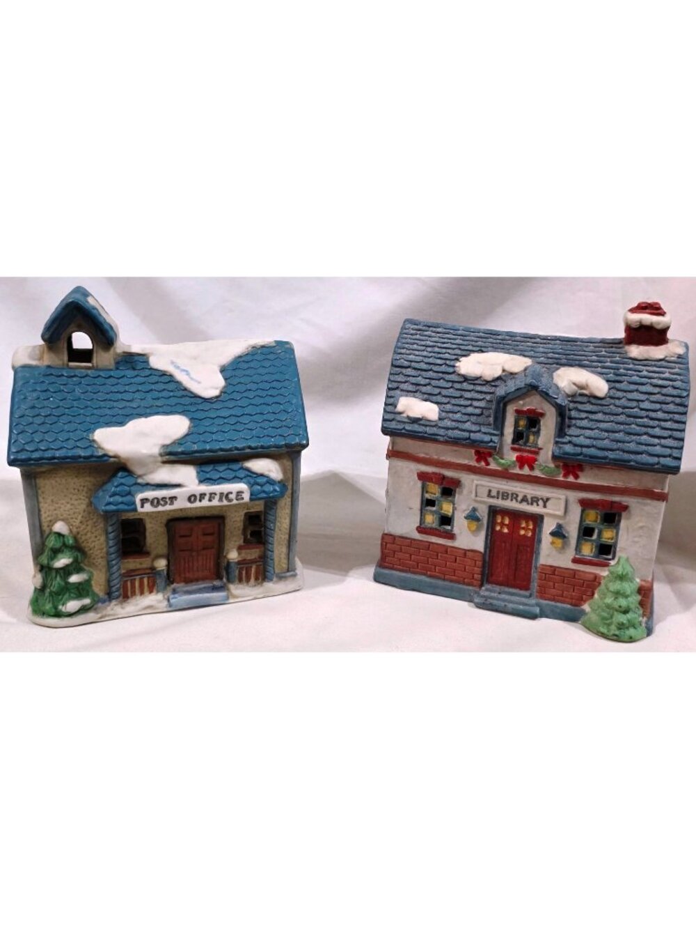 Americana LIBRARY & POST OFFICE Christmas Village buildings National Decorations